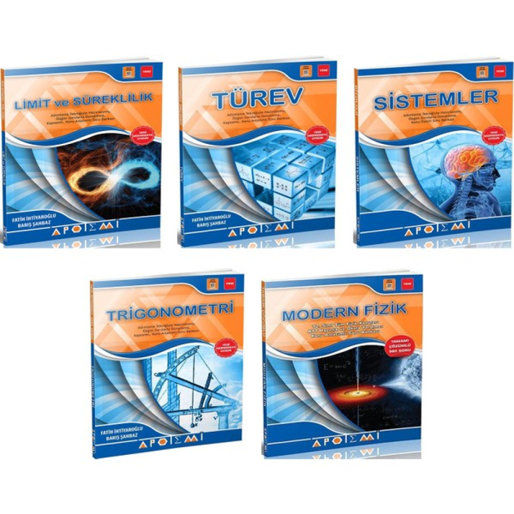 Apotemi Yayınları Apotemi Limit Süreklilik + Türev + Sistemler + Trigonometri + Modern Fizik Set Kaynak Kitapları Fiyatı