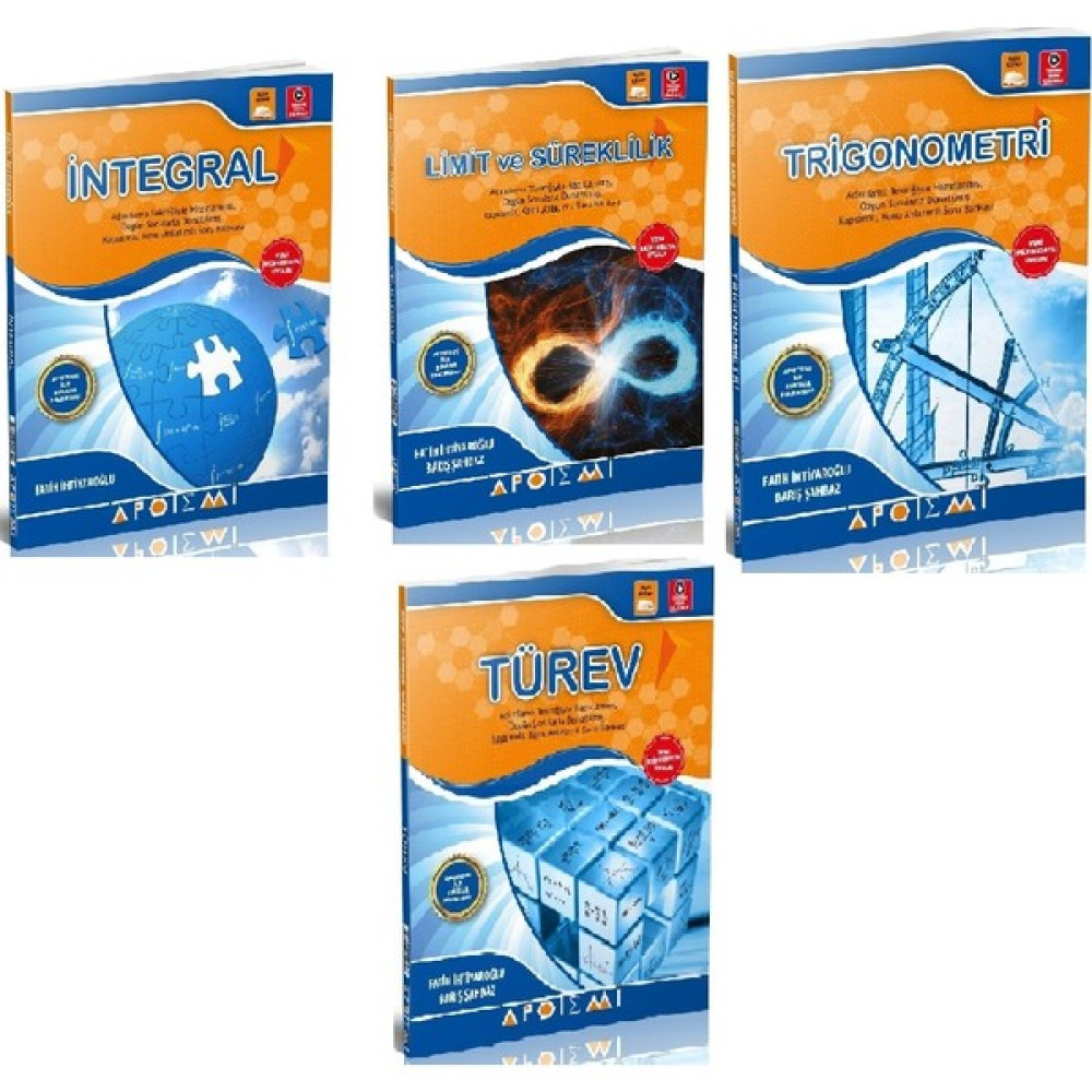 Apotemi Yayınları Apotemi Matematik Integral - Apotemi Matematik Limit ve Süreklilik - Apotemi Matematik Trigonometri - Apotemi Matematik Türev - Kaynak Kitapları Fiyatı