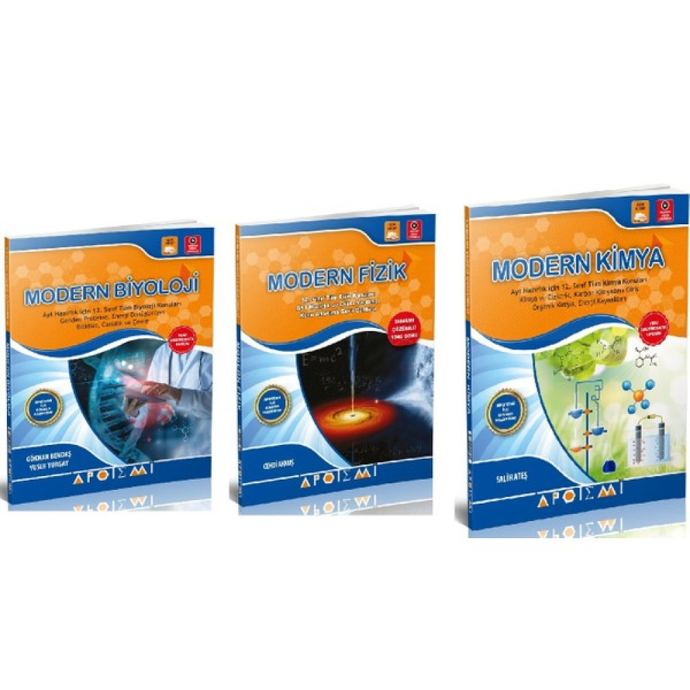 Apotemi Yayınları Apotemi YKS AYT Modern Biyoloji - Apotemi YKS AYT Modern Fizik - Apotemi YKS AYT Modern Kimya Kaynak Kitapları Fiyatı