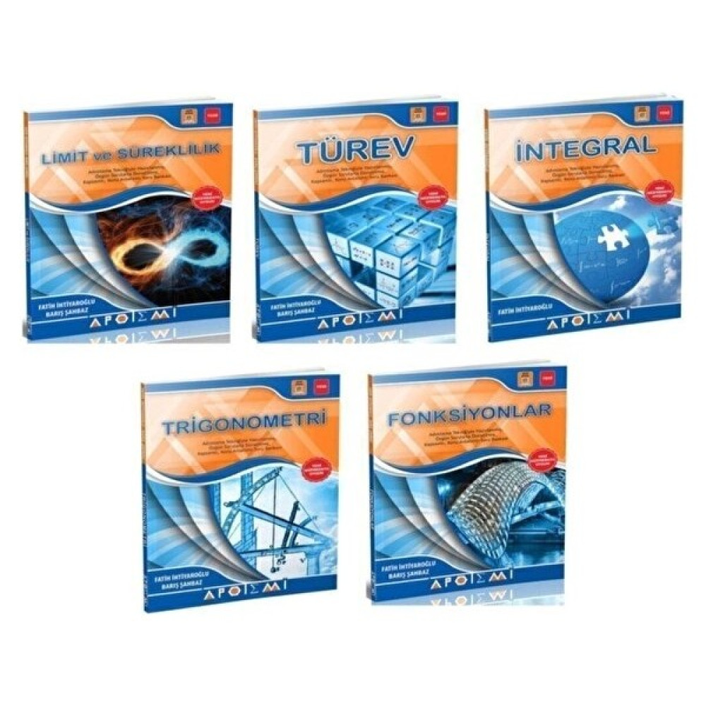 Apotemi Yayınları Limit, Türev, İntegral, Trigonometri, Fonksiyonlar 5'li Set Matematik Fiyatı