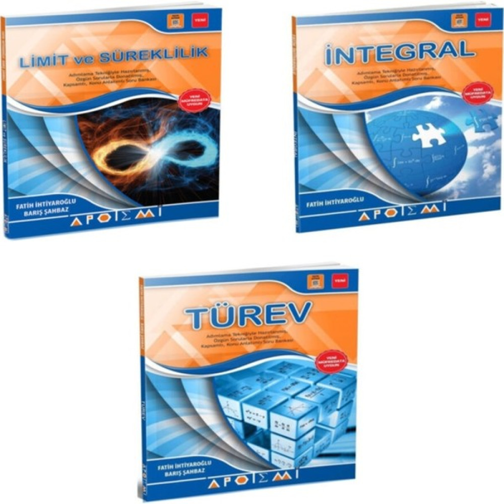 Apotemi Yayınları Limit ve Süreklilik + Integral + Türev 3 Lü Set Kaynak Kitapları Fiyatı