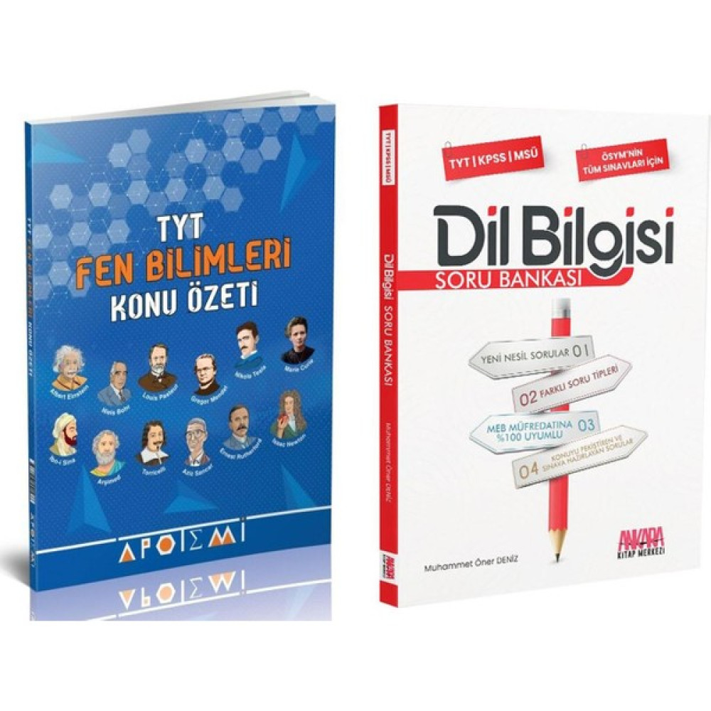 Apotemi Yayınları TYT Fen Bilimleri Konu ve Akm Dil Bilgisi Soru Bankası Seti 2 Kitap Temel Yeterlilik Testi (TYT) Fiyatı