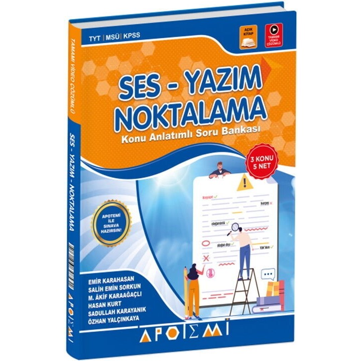 Apotemi Yayınları Tyt KPSS MSÜ Ses Yazım Noktalama Konu Anlatımlı Soru Bankası Diğer Fiyatı