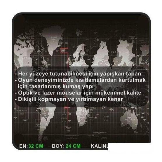 Appa Dünya World 32x24 cm Oyuncu Mouse Pad
