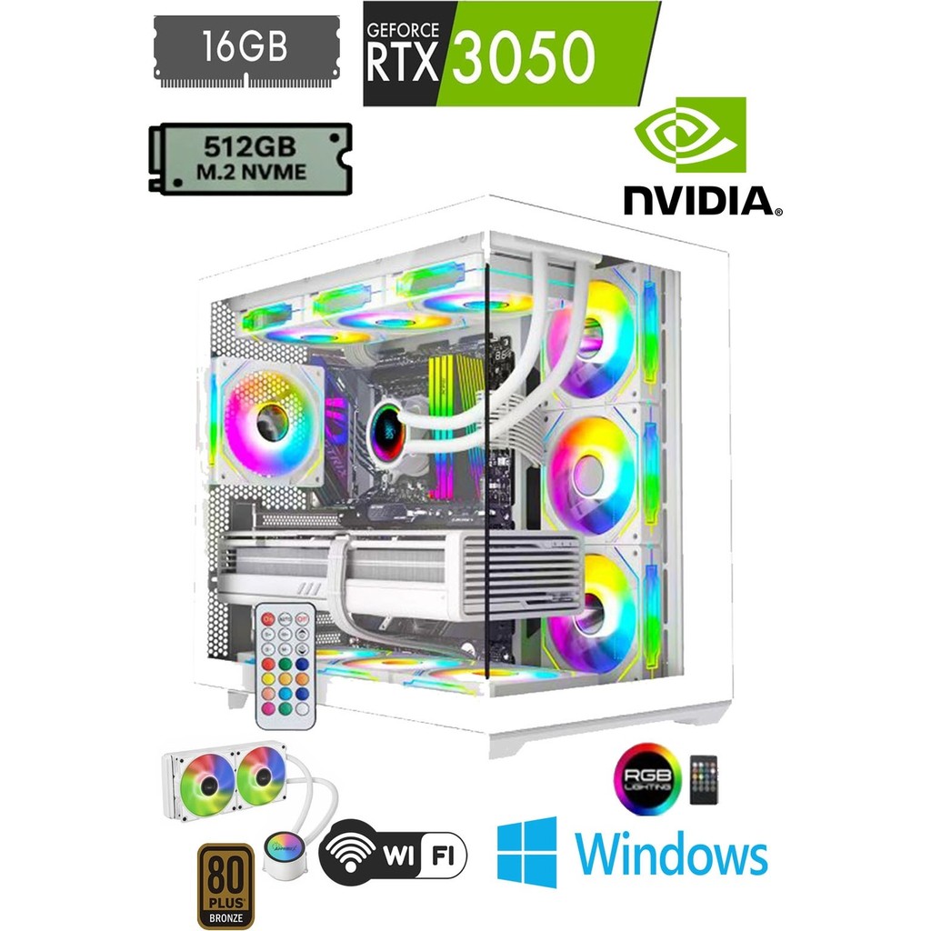 Apphirex Rebirth W85 Ryzen 5 5500 | 16GB Ram | 512GB M2 SSD | RTX3050 | Sıvı Soğutmalı Beyaz Masaüstü Oyuncu Bilgisayarı Ekran Kartları Fiyatı
