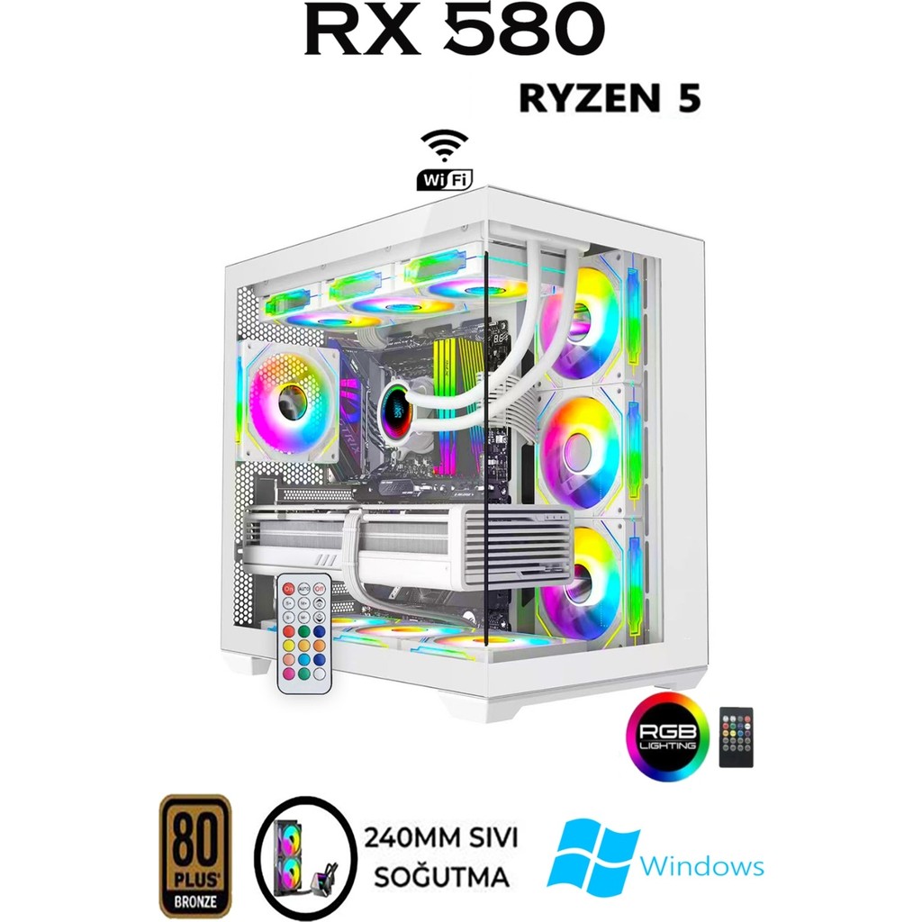Apphirex Rebitrh W50 Ryzen 5 5500 Oyun Bilgisayarı | 32GB RAM | 1TB M2 SSD | RX580 8GB | Sıvı Soğutmalı Beyaz RAM Bellekler Fiyatı