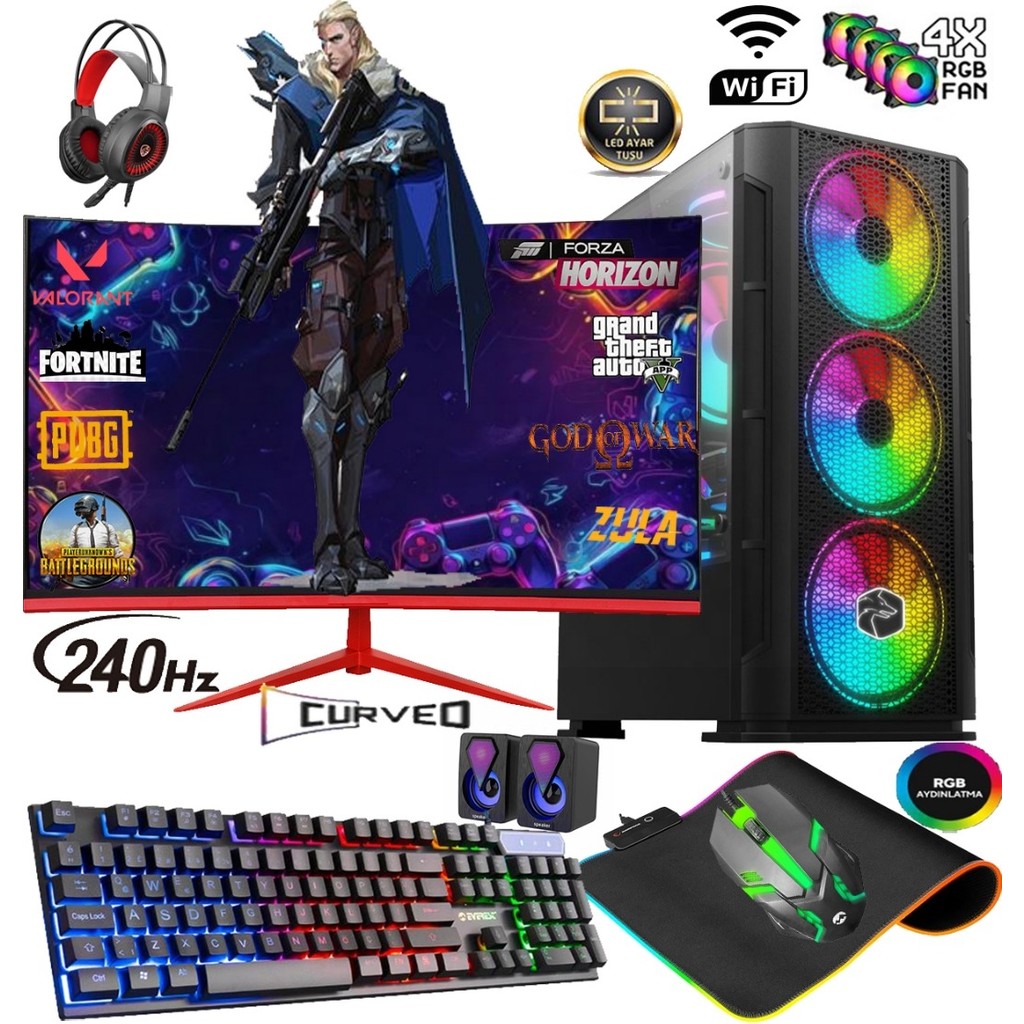 Apphirex TC77X Ryzen 5 5500 16GB 512GB M2 SSD RTX3050 24'' 240HZ Masaüstü Oyuncu Bilgisayarı Hazır Sistem Ekran Kartları Fiyatı