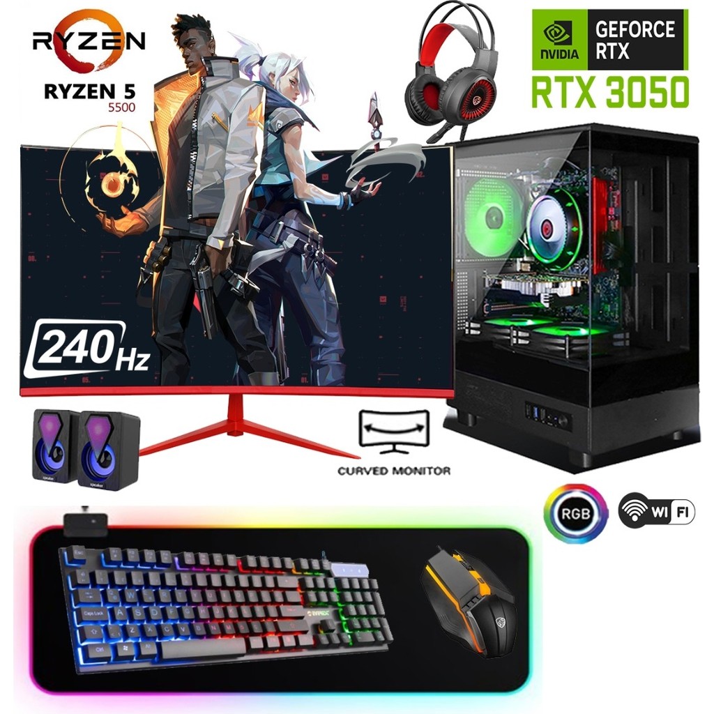 Apphirex TC78X Ryzen 5 5500 16GB Ram 512GB M2 SSD RTX3050 24'' 240Hz Masaüstü Oyuncu Bilgisayarı Ekran Kartları Fiyatı
