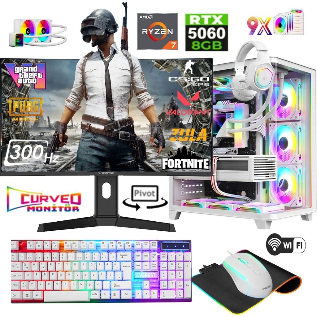 Apphirex Tcw1 Ryzen 7 5700X 32GB 1tb M.2 SSD RTX5060 27'' 300HZ Sıvı Soğutmalı Beyaz Masaüstü Oyuncu Bilgisayarı Ekran Kartları Fiyatı