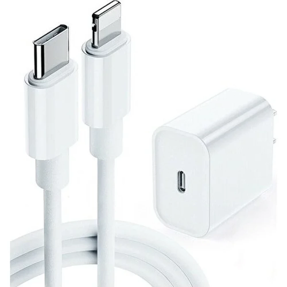 Apple iPhone 11-12-13 - 14 Pro Pro Max Uyumlu Hızlı Şarj Aleti 20W Şarj Adaptörü Cihazı ve Kablo Set - Beyaz Cep Telefonu Şarj Cihazı Fiyatı