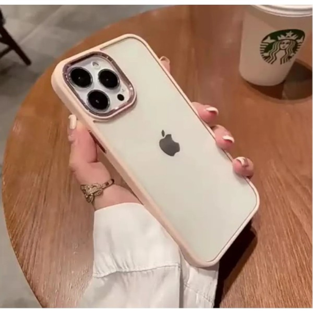 Apple iPhone 11 Uyumlu Kenarları Renkli Elite Nikelaj Darbe Önleyici Arkası Şeffaf Telefon Kılıfı - Pembe Cep Telefonu Kılıfı Fiyatı