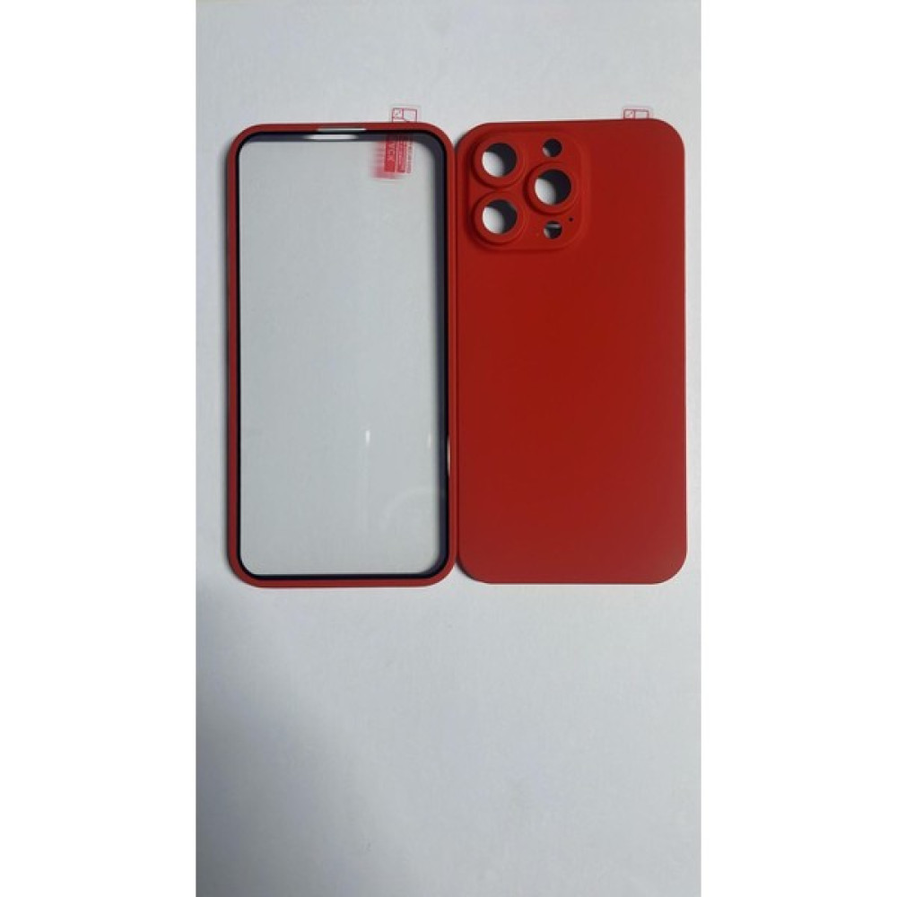 Apple Iphone 12 Pro Kılıf 360 Derece Ön Arka Tam Koruma Ultra Ince LED Sert Kapak Kilif - Kırmızı Cep Telefonu Kılıfı Fiyatı