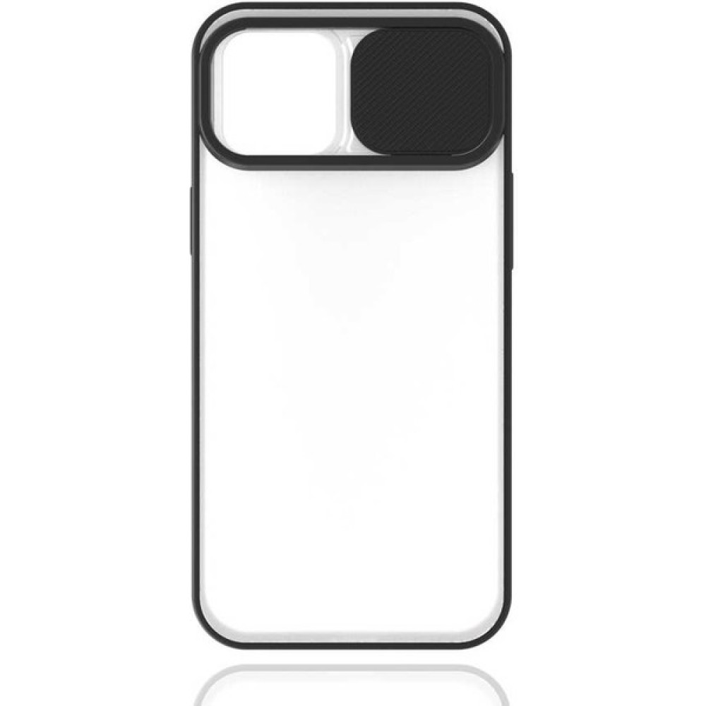 Apple iPhone 12 Pro Max Kapaklı Kamera Koruyuculu Silikon Kılıf Lensi Kapak - Siyah Cep Telefonu Kılıfı Fiyatı