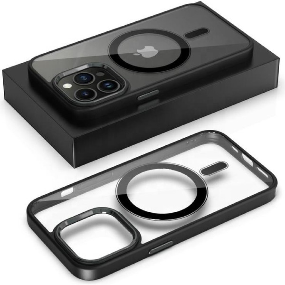Apple iPhone 12 Pro Max Magsafe Leon Çerçeveli Cep Telefonu Kılıfı - Siyah Cep Telefonu Kılıfı Fiyatı