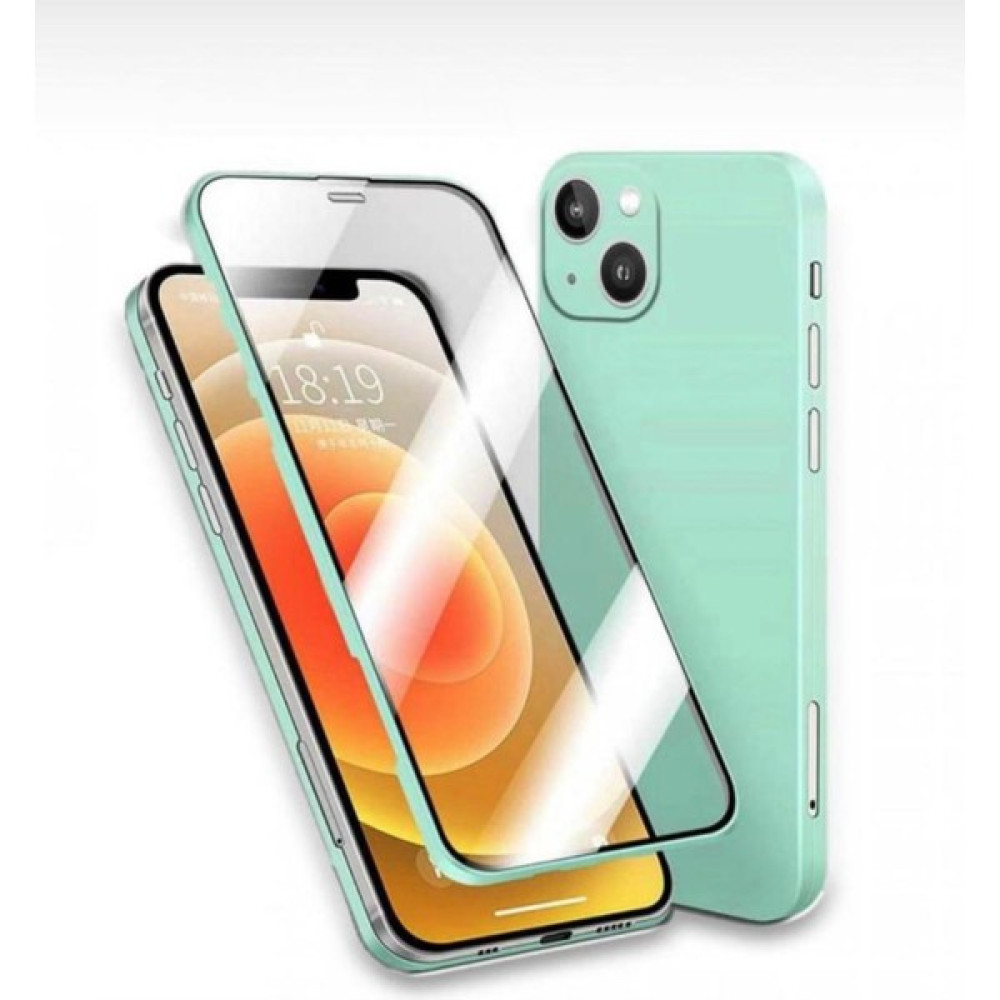 Apple Iphone 13 Mini Kılıf 360 Derece Ön Arka Tam Koruma Ultra Ince LED Sert Kapak Kilif - Yeşil Cep Telefonu Kılıfı Fiyatı