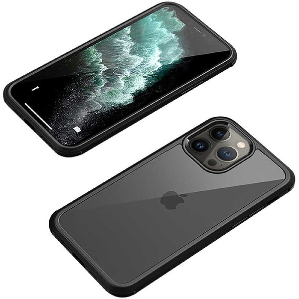 Apple iPhone 13 Pro Kılıf Dor Silikon Temperli Cam Kapak - Siyah Cep Telefonu Kılıfı Fiyatı