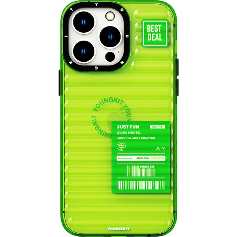 Apple iPhone 14 Pro Kılıf Şeffaf Renkli Tasarım Youngkit Fluorite Serisi Kapak Yeşil Cep Telefonu Kılıfı Fiyatı