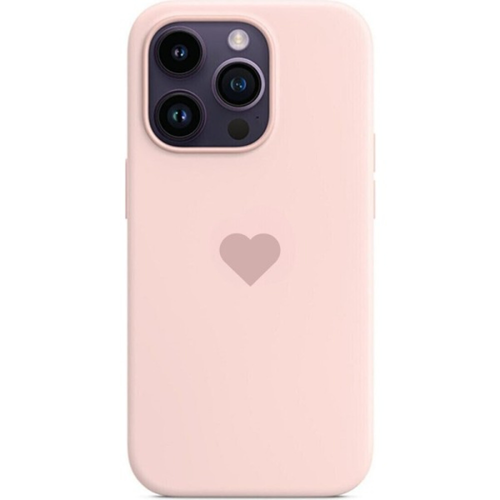 Apple iPhone 15 Pro Max Lansman Içi Kadife Mikrofiber Kalp Desenli Kılıf A+ Deluxe Class - Kumpembe - Açık Pembe Cep Telefonu Kılıfı Fiyatı