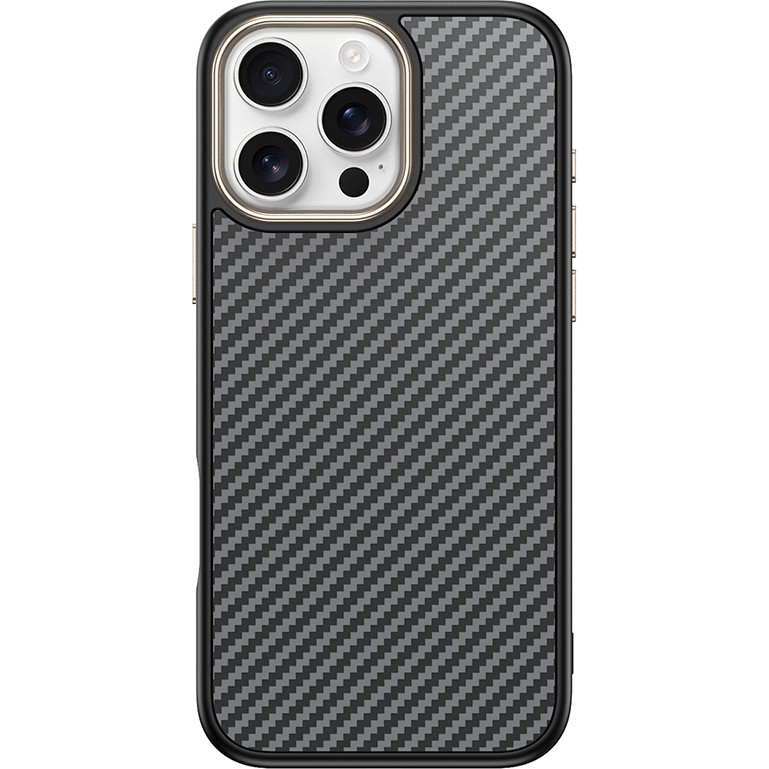 Apple iPhone 16 Pro Max Kılıf Magesafe Şarj Özellikli Karbon Fiber Görünümlü Zr-Antina - Füme Cep Telefonu Kılıfı Fiyatı
