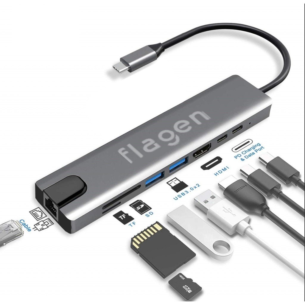 Apple Macbook Air M1 Type-C Çoğaltıcı 8 In 1 Ethernet Sd USB HDMI - Gri Bilgisayar Çevirici ve Adaptörü Fiyatı