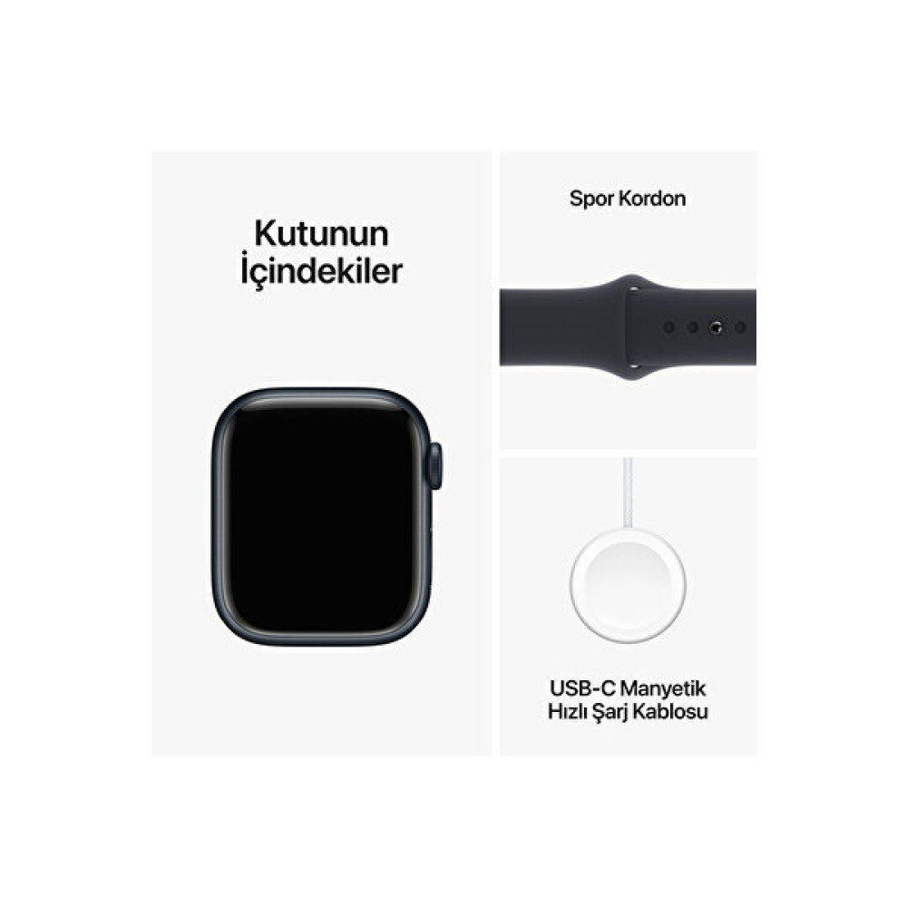 Apple Watch Series 9 GPS 41mm Midnight Aluminium Case with Midnight Sport Band - S/M Akıllı Saat Fiyatı