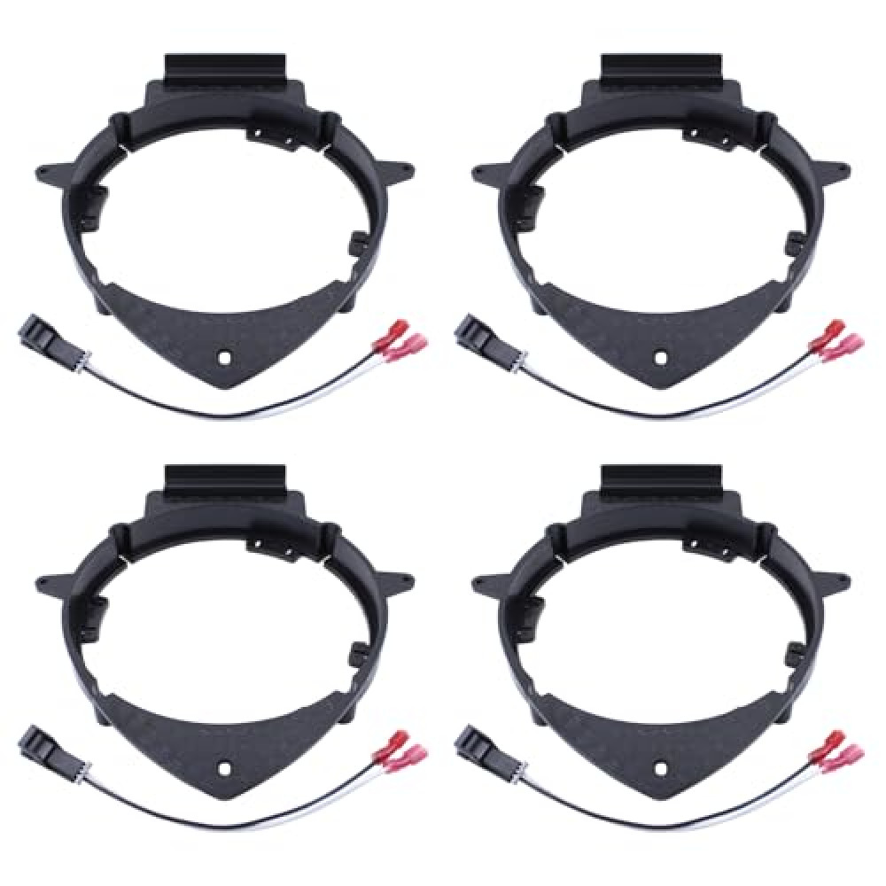 ApplianPar Front Rear 6.5" to 6.75" Door Speaker Adapter Mounting Plates and Wiring Harness Stand Ring Kit for Sierra 1500 2007-ON