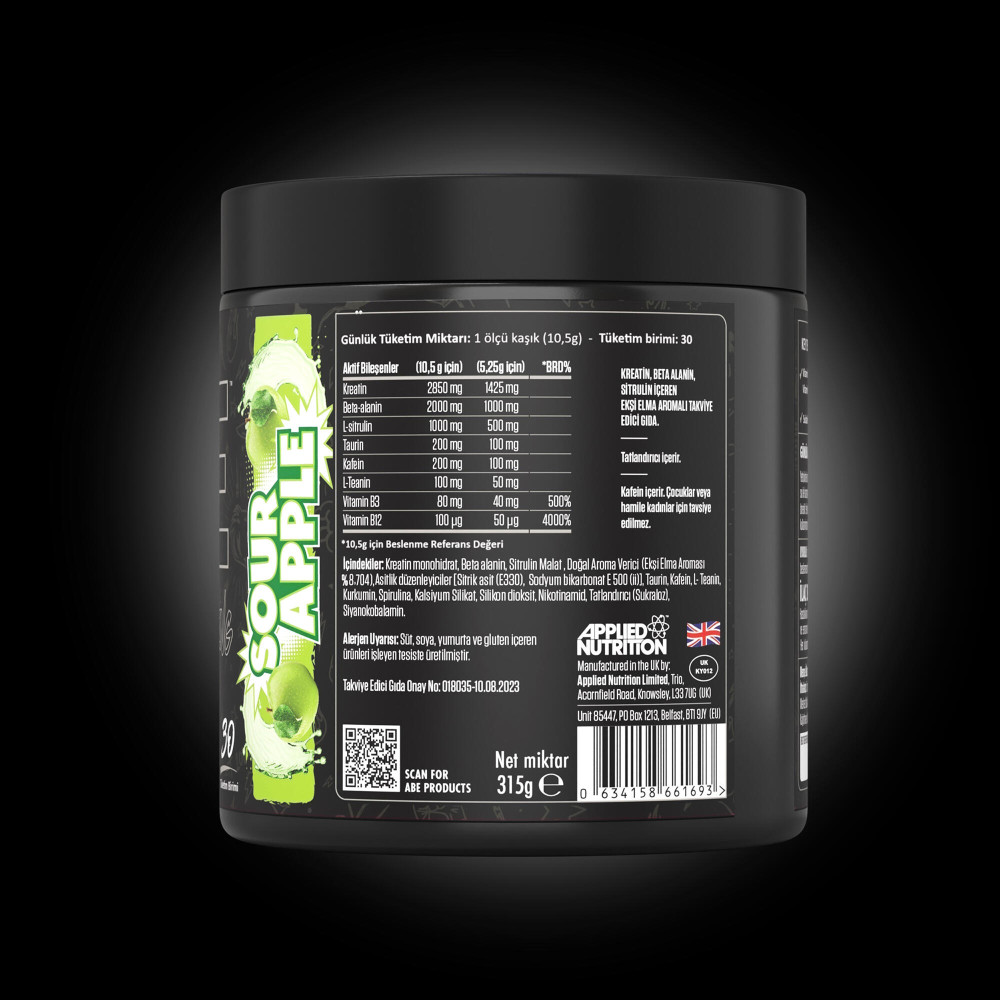 Applied Nutrition Abe Pre-Workout Yeşil Elma, 315 G Sporcu Besinleri Fiyatı