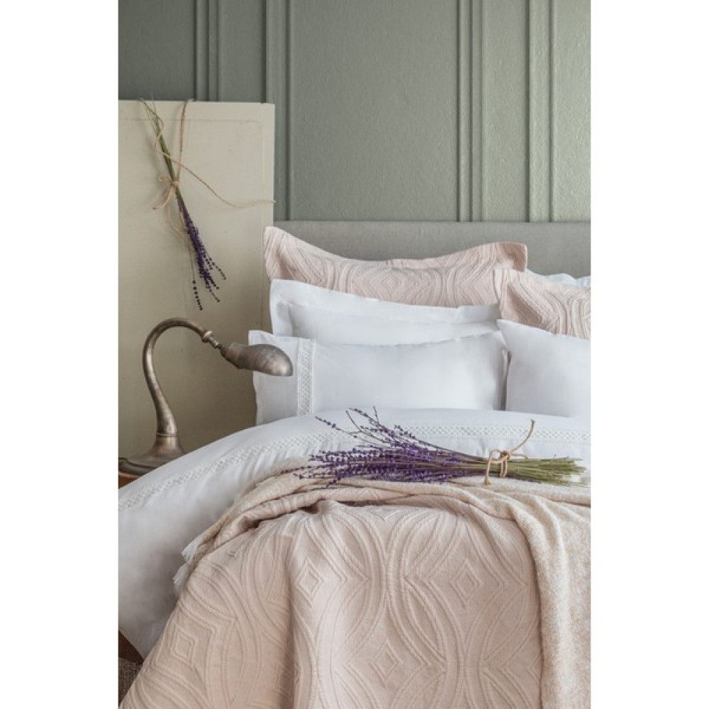 Apricitas Home Belmont Beige Çift Kişilik %100 Pamuk Nevresim Takımı ve Battaniye-Yatak Örtüsü Seti - 230 x 240 cm - Bej Yatak Örtüsü Fiyatı