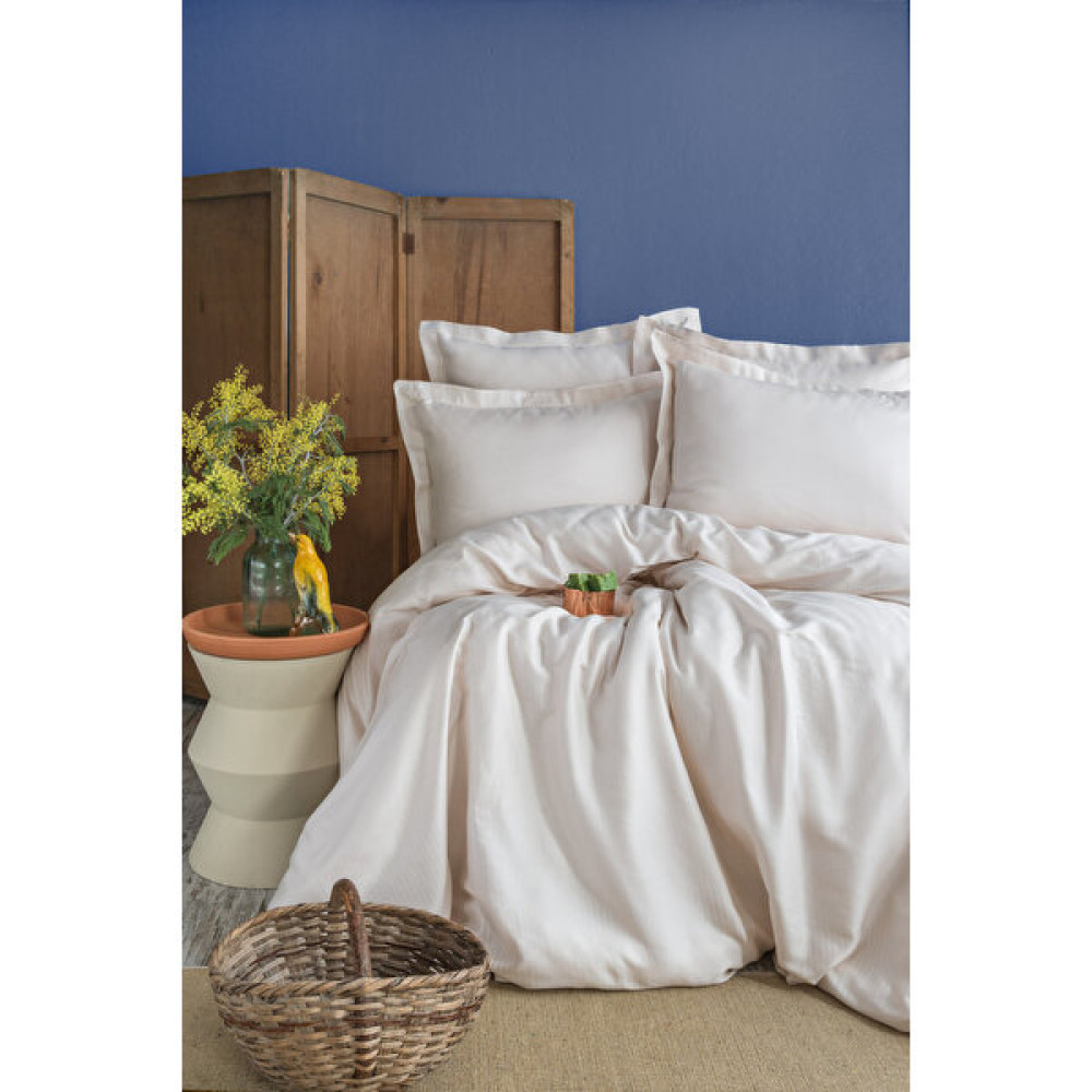 Apricitas Home Ellie Vanilla Çift Kişilik %100 Bambu Pamuk Saten Nevresim Takımı - Açık Bej - 240 x 220 cm Nevresim Takımı Fiyatı