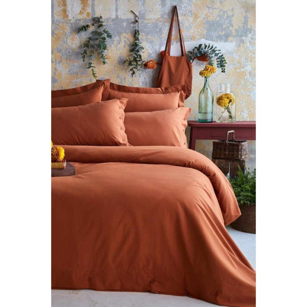 Apricitas Home Essential Kiremit Çift Kişilik %100 Pamuk Nevresim Takımı - 200 x 220 cm Nevresim Takımı Fiyatı