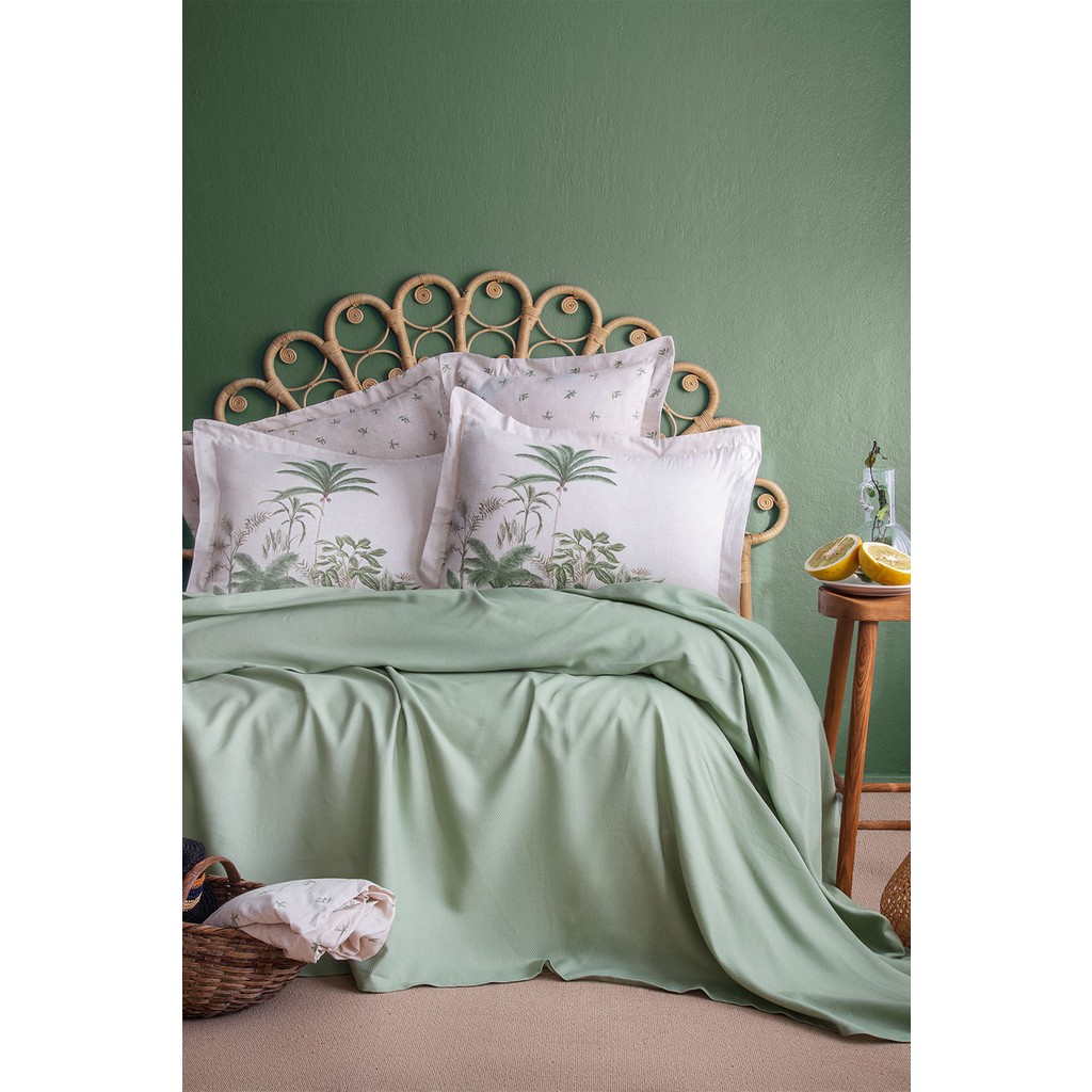 Apricitas Home Noble Adaçayı Çift Kişilik %60 Bambu %40 Pamuk Pike Takımı - Yeşil - 200 x 230 cm SSD / Solid State Drive Fiyatı