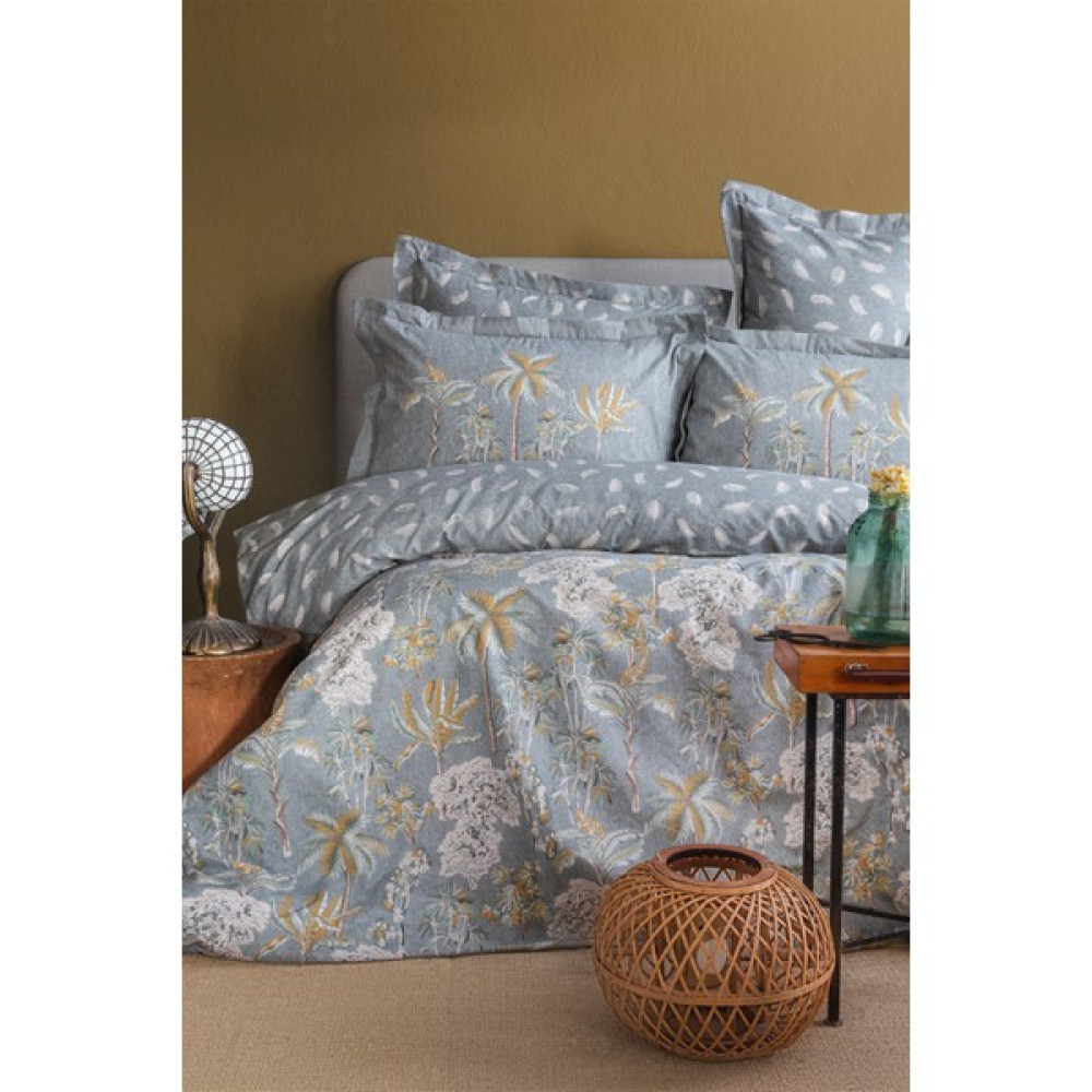 Apricitas Home Palma Çift Kişilik %100 Pamuk Dört Mevsim Nevresim Takımı - Gri - 220 x 230 cm Nevresim Takımı Fiyatı