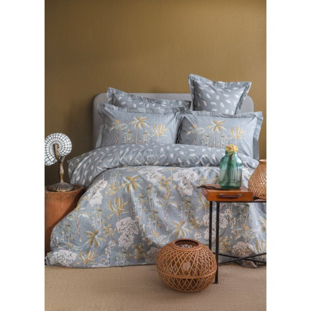 Apricitas Home Palma Çift Kişilik %100 Pamuk Nevresim Takımı - 200 x 220 cm - Mavi Nevresim Takımı Fiyatı