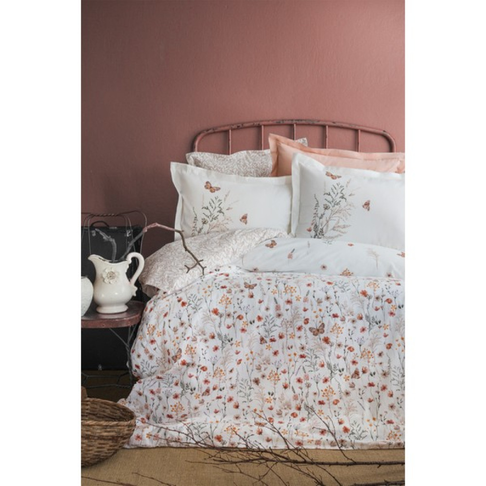 Apricitas Home Papillo Çift Kişilik %100 Pamuk Dört Mevsim Nevresim Takımı - Terracotta - 220 x 230 cm Nevresim Takımı Fiyatı