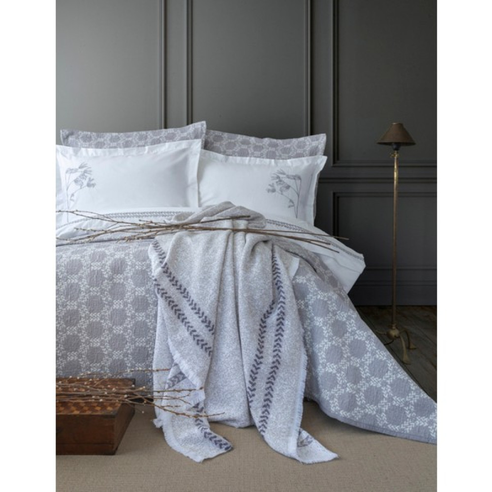 Apricitas Home Timeless Prime Set Crown Çift Kişilik Yatak Örtüsü Seti - 230 x 240 cm - Gri Yatak Örtüsü Fiyatı