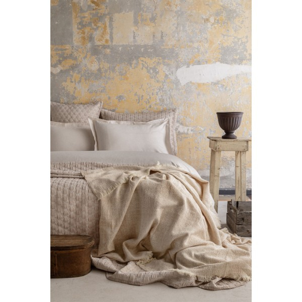 Apricitas Home Trona Beige Çift Kişilik %100 Pamuk Nevresim Takımlı Battaniye ve Yatak Örtüsü Seti - Bej - 230 x 240 cm Yatak Örtüsü Fiyatı