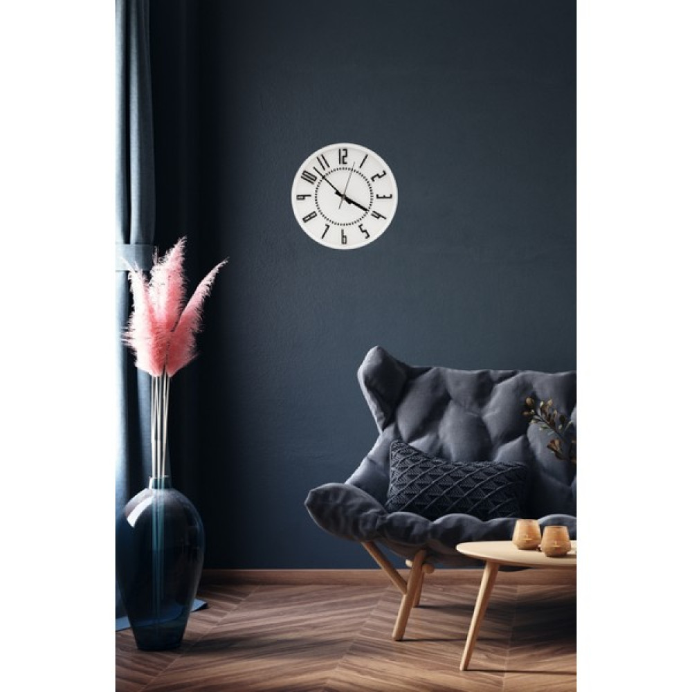 Apricity Dekoratif Renkli Daire Beton Duvar Saati 26 cm - Beyaz Dekoratif Saat Fiyatı