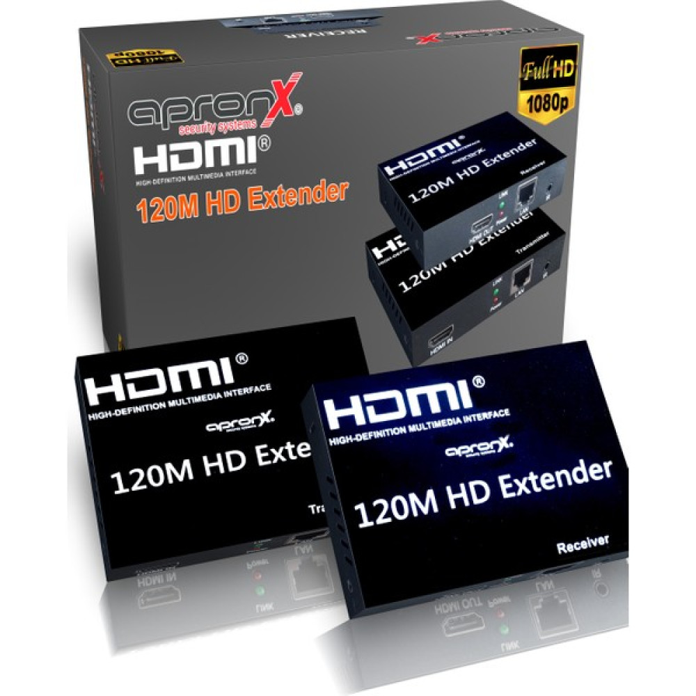 Apronx APX-120M-B CAT5E/CAT6 120M Fullhd 1080P 3D HDMI Extender HDMI Menzil Genişletme Arttırma Uzatma Network Aksesuarları Fiyatı