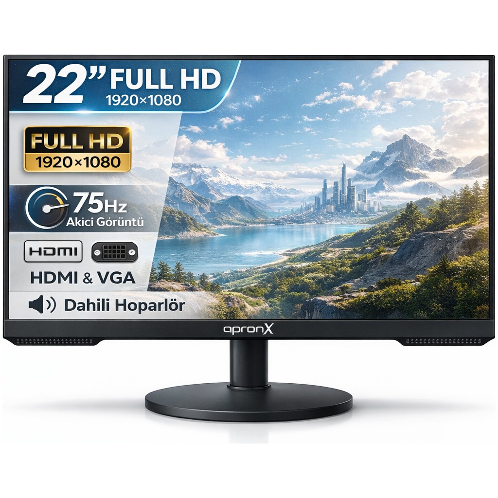 Apronx APX-NWS22 22" LED 1080P Vga+Hdmi+Ses Monitor Bilgisayar Çevirici ve Adaptörü Fiyatı