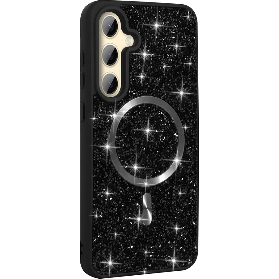 Apsuwa Samsun Galaxy S25 Fe Kılıf Pırlanta Taşlı Magsafe Şarj Özellikli - Siyah Cep Telefonu Kılıfı Fiyatı