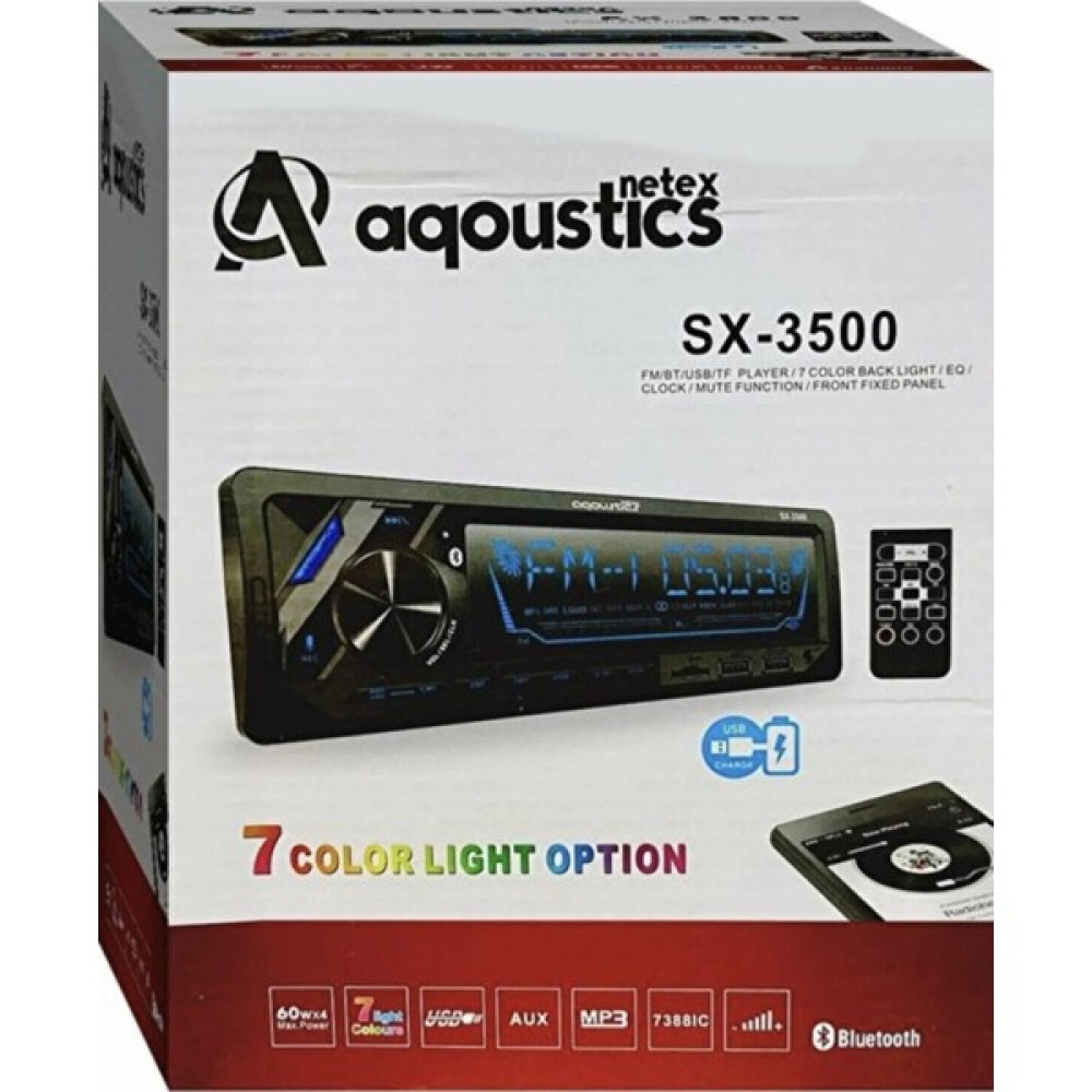 Aqoustics SX-3500 Oto Teyip 7renk Degişen Panel Cift Usbli Teyp Oto Teypleri Fiyatı