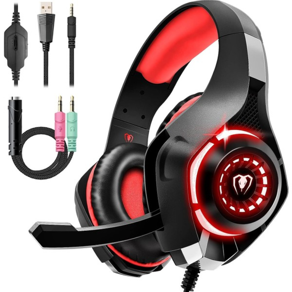 Aqqog Gaming Headset For Ps4 Ps5 Xbox One Switch Pc With Noise Canceling Mic, Deep Bass Stereo Sound… (Black Red) (Yurt Dışından) - Renkli Kulak Üstü Kulaklık Fiyatı
