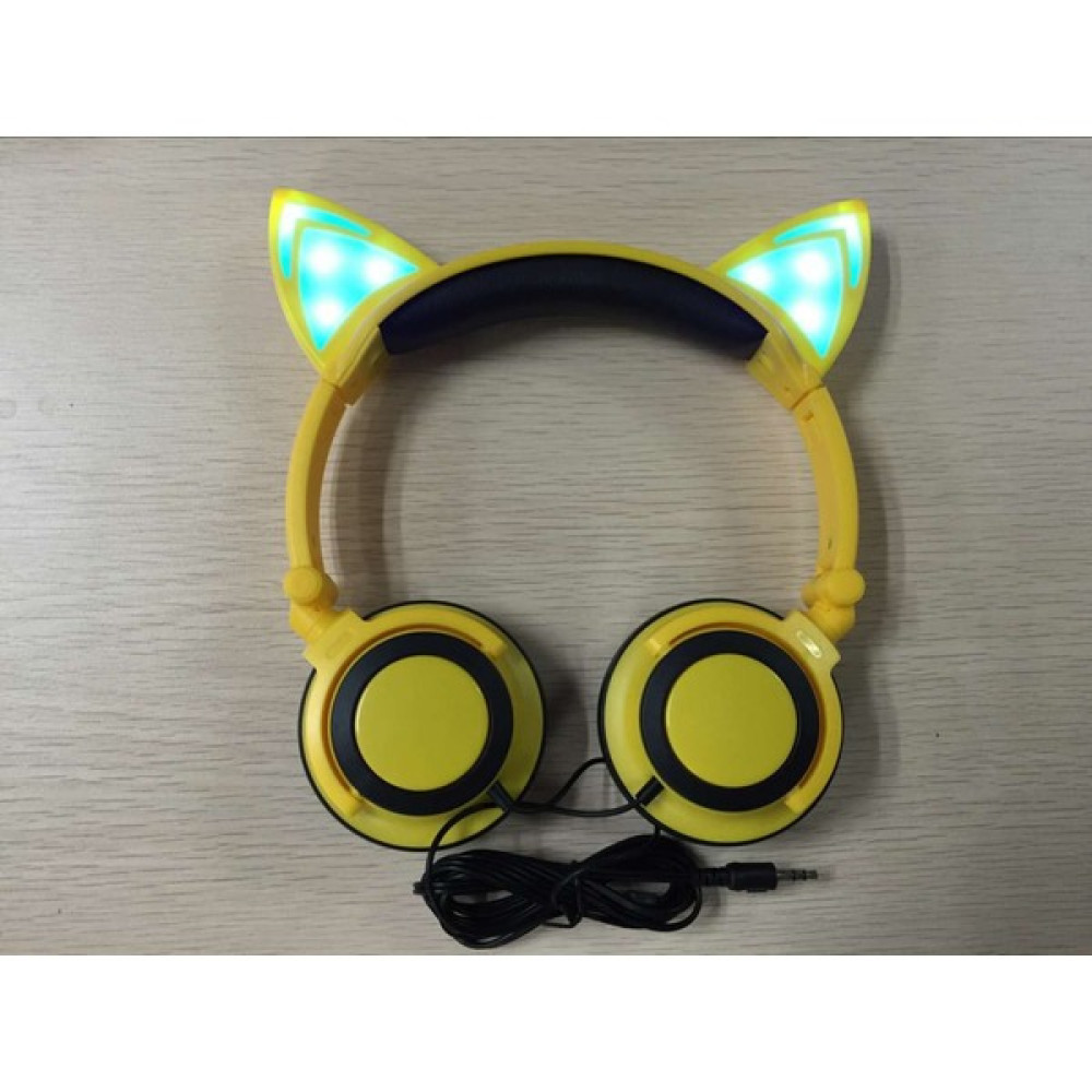 Aqqog Wireless Bluetooth Cat Ear Bluetooth Headset, Adjustable Headset Cute LED Flash Wireless Foldable Headset For Office Work/sports/school/trave... Kulak Üstü Kulaklık Fiyatı