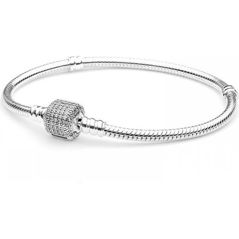 Aqqogib 925 Ayar Gümüş Bilezik Kadın Takı Parlak Pavé Toka Yılan Zinciri Kübik Zirkonya Bilezik (Boyut: 18CM) (Yurt Dışından) - Renkli Saat ve Bileklik Aksesuarı Fiyatı