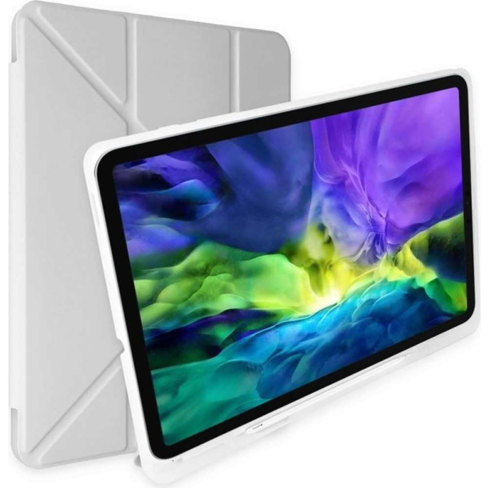 Aqua Aksesuar Apple Ipad 7. 8. 9. Nesil 2020 /2021 10.2 Kılıf Katlanır Kalemlikli Standlı Uyku Modlu Akıllı Kapak - iPad 10.2 (8-9. Nesil)- Gri Tablet Kılıfı Fiyatı