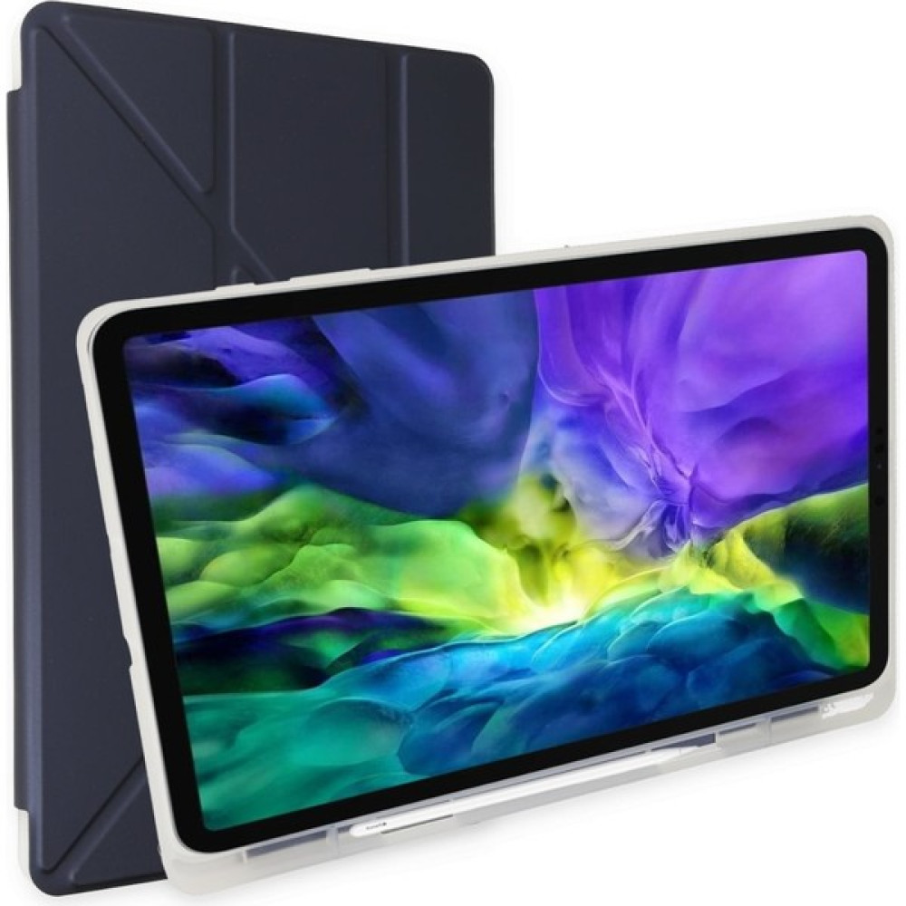 Aqua Aksesuar Galaxy Tab S7 Fe Lte T737-T736-T733-T730 Için Premium Kalemlikli Standlı Katlanabilir Tablet Kılıfı - Galaxy S7 Fe Lte - Lacivert Tablet Kılıfı Fiyatı