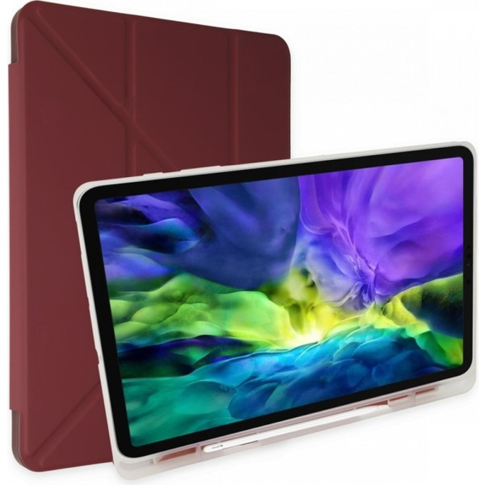 Aqua Aksesuar Ipad Air 10.9 2022 (4-5.nesil) Uyumlu Kılıf Kalemlikli Katlanabilen Standlı Akıllı Tablet Kılıfı - iPad 10.9 (Air4-Air5)-Mürdüm Tablet Kılıfı Fiyatı