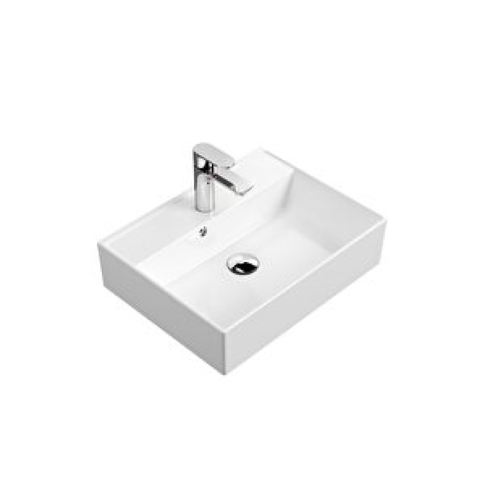 Aqua Bagno Plan Tezgah Üstü Kare Çanak Lavabo , 50 X 38 Cm. Beyaz Lavabo Fiyatı