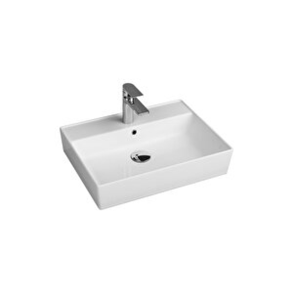 Aqua Bagno "plan" Tezgah Üstü Kare Lavabo ,60 X 45 Cm.,beyaz Lavabo Fiyatı