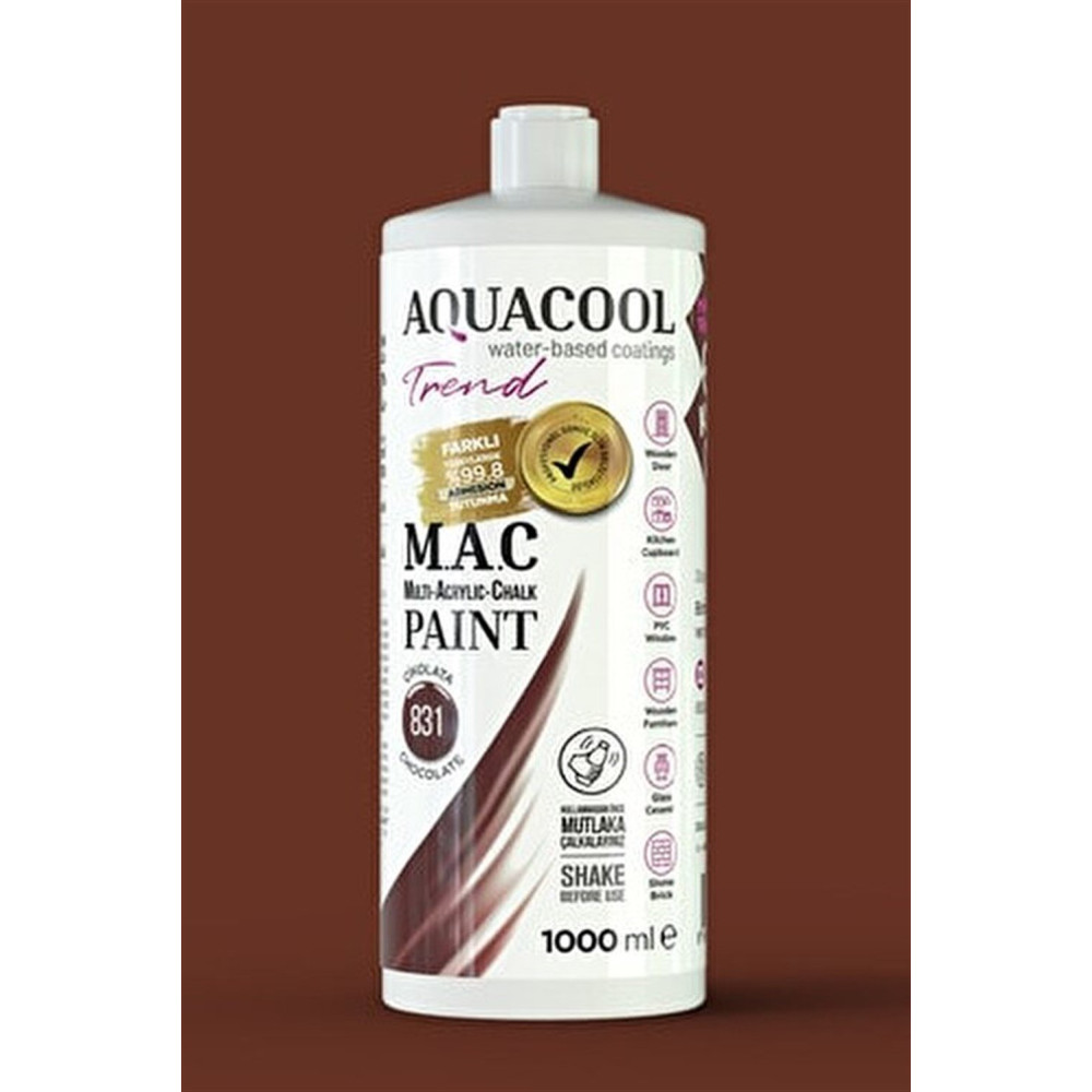 Aqua Cool Çikolata 1000 Ml. Trend Mac Hobi Boyası (T-0831/1,00) Oto, Bahçe, Yapı Market Fiyatı